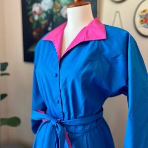 ☾ Vintage 1960’s / 1970’s colorblock shirtwaist dress